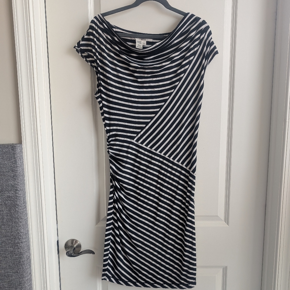 Max Studio. Black&White. Chic and Comfortable Stretchy Fabric Dress